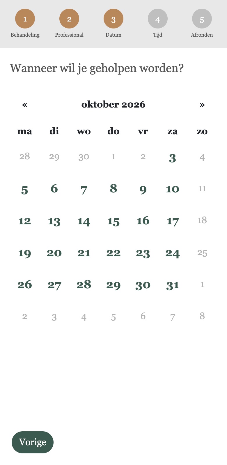 Dezelfde widget in eigen stijl: kies een datum