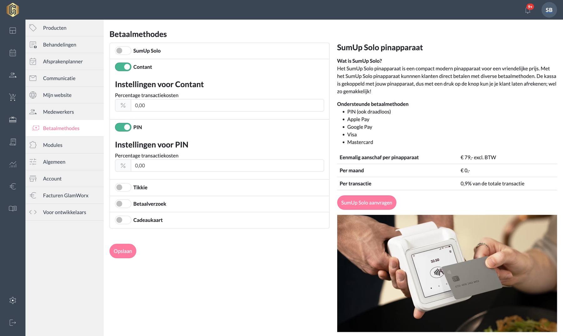 Pinnen met SumUp Solo of Tap to Pay